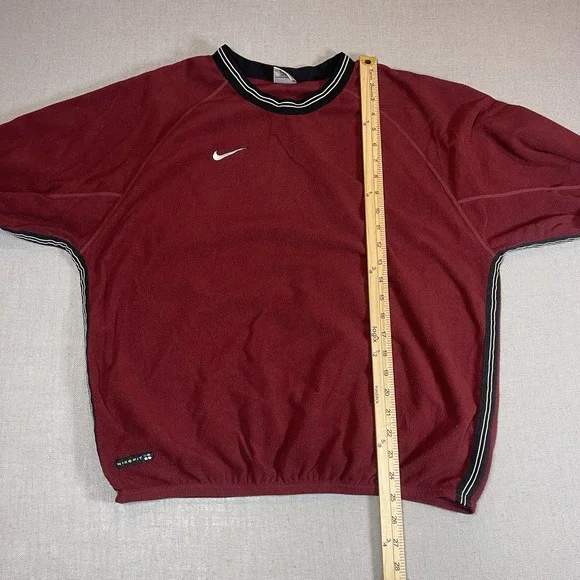 Vintage Nike Fleece Sweatshirt Mens M Red Pullover Swoosh Athletic Crewneck 90s - Picture 8 of 9